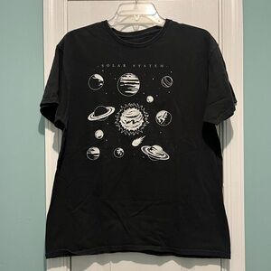 Women’s Fifth Sun Solar System Black T Shirt Size L